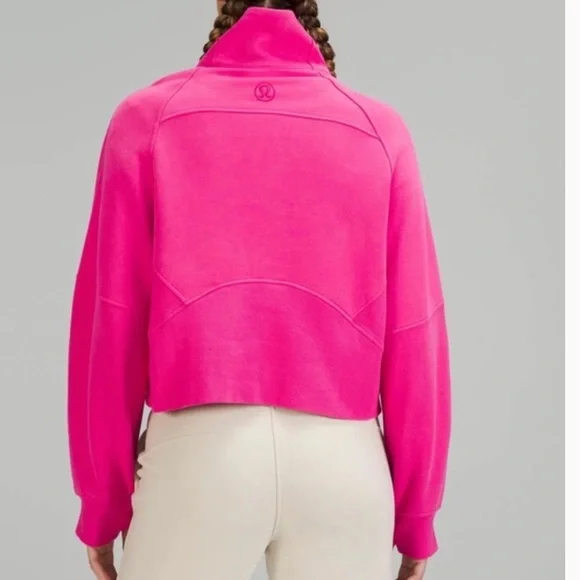 lululemon athletica Hot Pink Half-Zip Cropped Sweatshirt - Picture 2 of 13